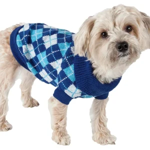 Pet Life ® 'Argyle Style' Ribbed Knitted Fashion Designer Dog Sweater