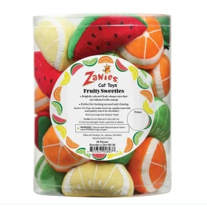 ZA Fruity Sweeties Cat Toy Canist, 28-Count