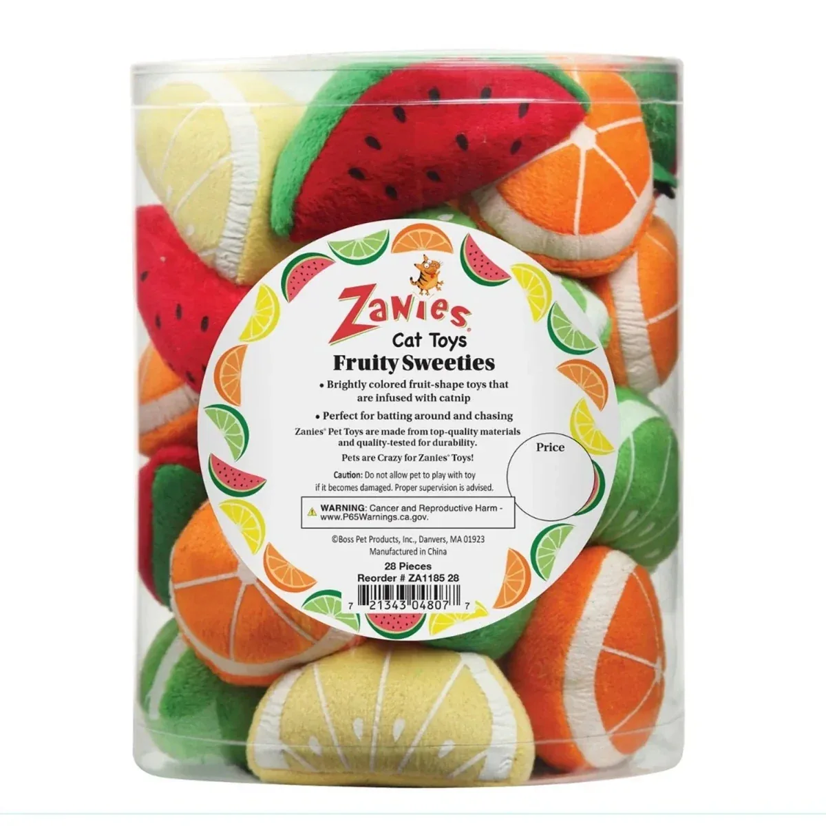 ZA Fruity Sweeties Cat Toy Canist, 28-Count