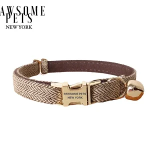 Pawsome Pets Small Adjustable Nylon Dog Collar - Auburn Design for Dogs & Cats