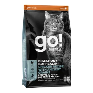Go! Solutions Cat Digestion + Gut Health Dry Cat Food - Chicken with Ancient Grains, 3 lb