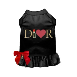 Glitter Dior-able Lipstick Dog Dress - Designer Inspired Dog Dress by Bark Fifth Avenue