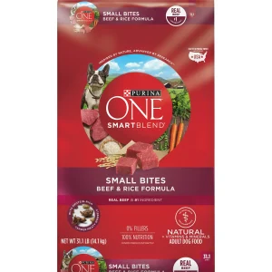 Purina ONE Small Bites High-Protein Beef and Rice Formula with Vitamins Dry Dog Food