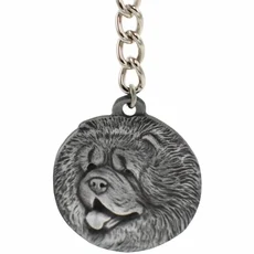 Dog Breed Keychain USA Pewter - Chow Chow (2.5") - Image 2