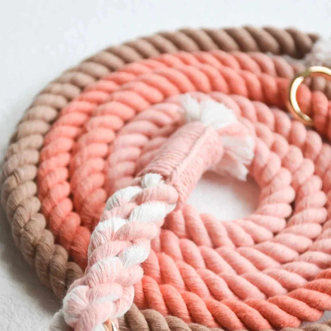 Hands-Free Dog Rope Dog Leash - Peach and Brown - Image 2