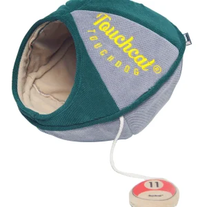 Touchcat ® 'Oval Saucer' Collapsible Walk-Through Kitty Pet Cat Bed House w/ Play Active Teaser Toy