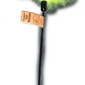 Cat Claws Cat Teaser Fluffy Feather Wand Cat Toy Black, Green 18 in
