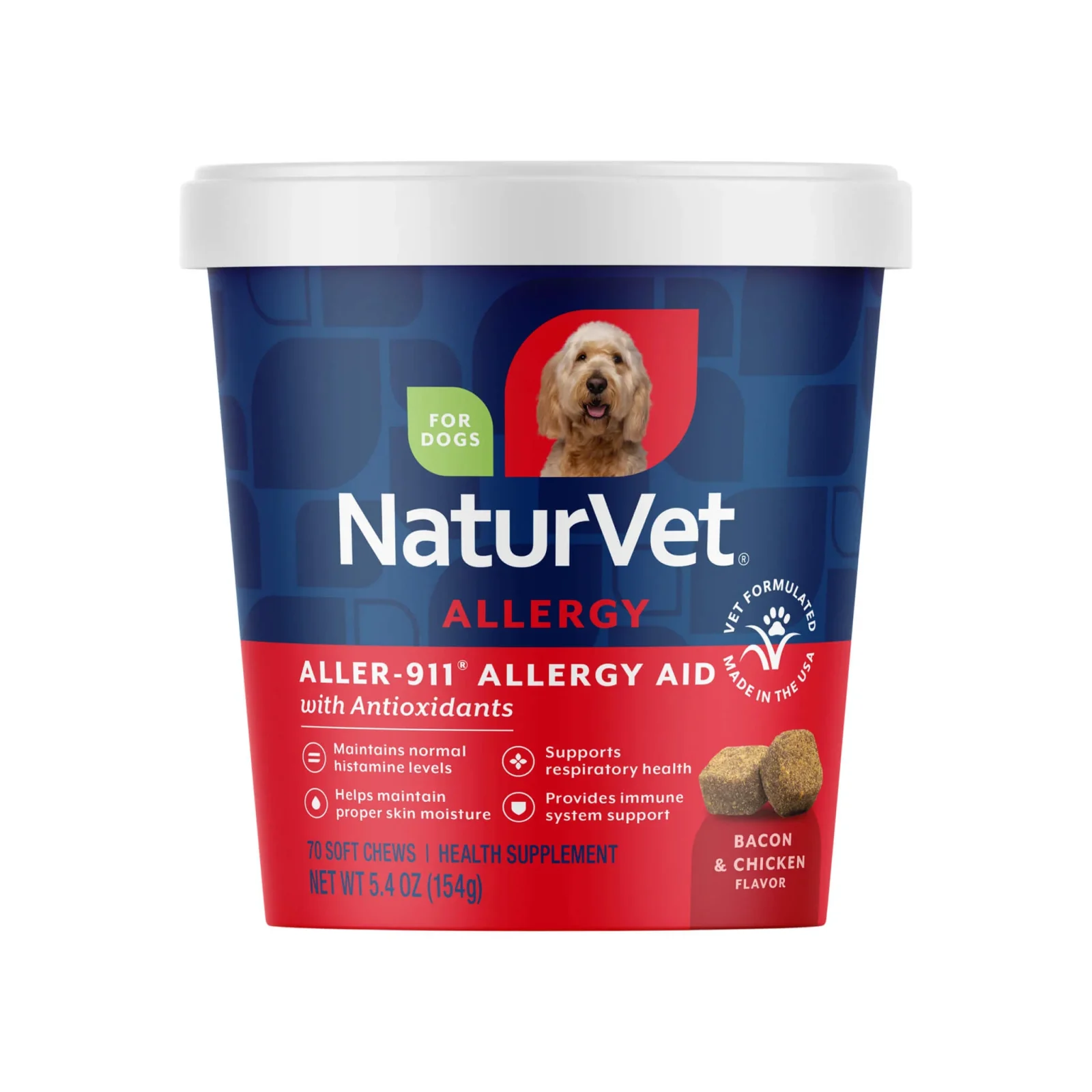 NaturVet Aller-911 Allergy Aid Soft Chews for Dogs