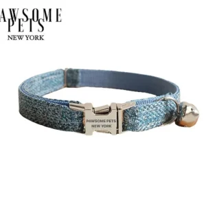 Pawsome Pets Small Adjustable Nylon Dog Collar - Sapphire Design for Dogs & Cats