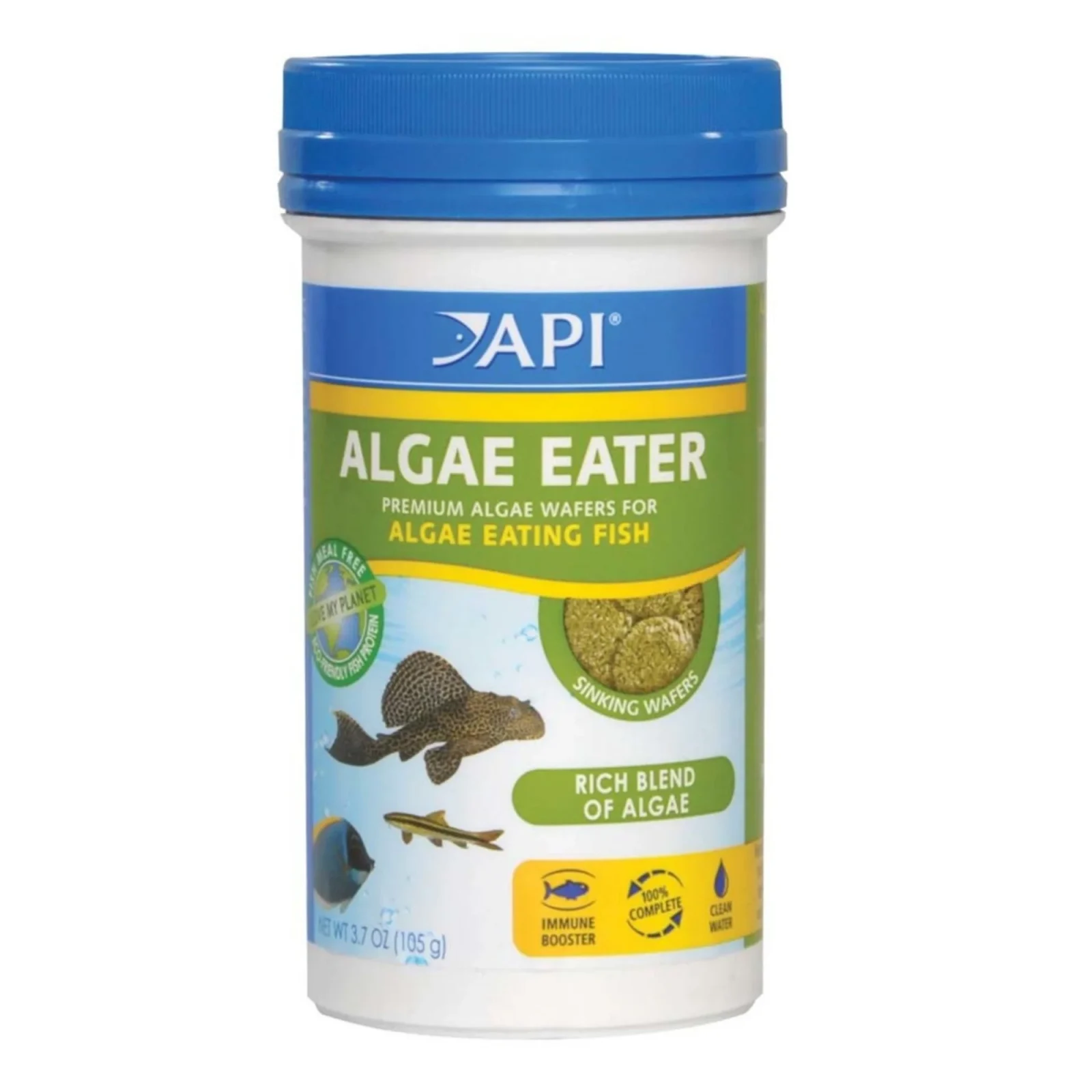 API Algae Eater Premium Sinking Wafer Fish Food, 3.7 oz