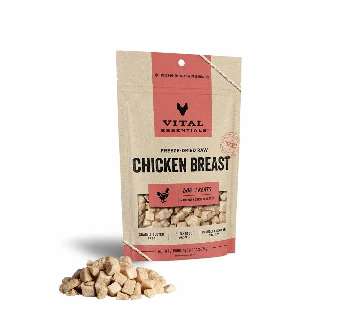 Vital Essentials Freeze-Dried Chicken Breast Dog Treats, 2.1 oz - Image 2