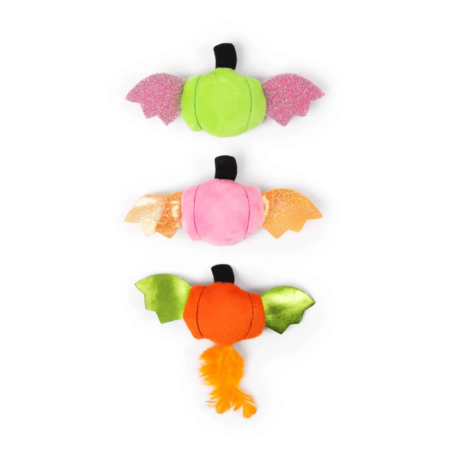 Quirky Kitty® Jack-O’-Lantern Bats 3-Pack Cat Toys - Image 2