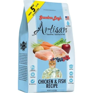 Grandma Lucy's Artisan Grain-Free Chicken & Fish Freeze-Dried Cat Food, 1 lb