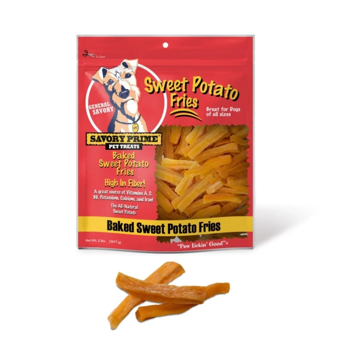 Savory Prime Grain-Free Sweet Potato Fries Baked Hard Chew Natural Dog Treats