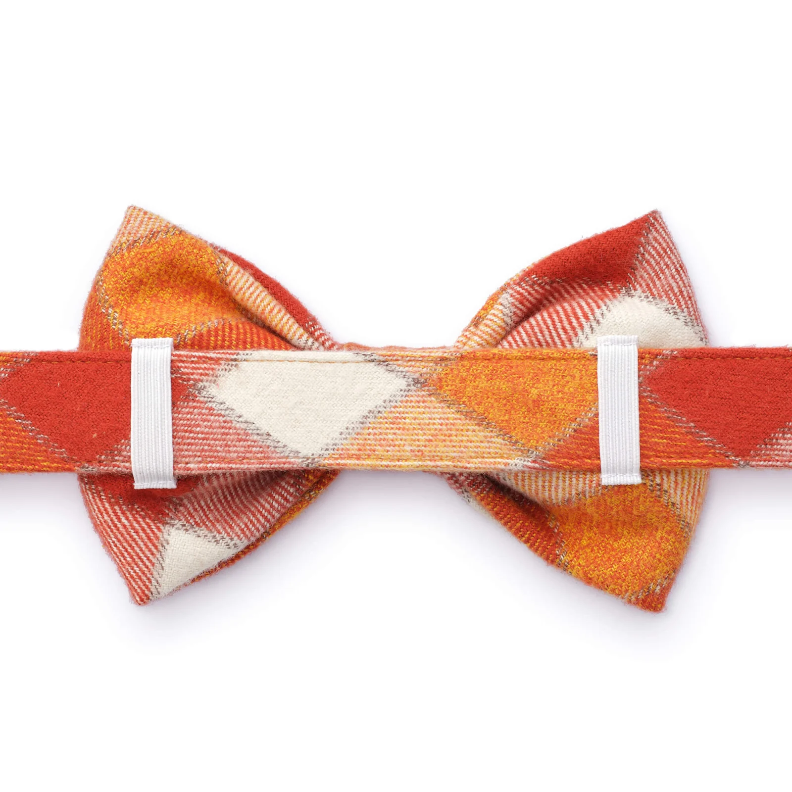 Pumpkin Spice Plaid Flannel Dog Bow Tie - Image 2