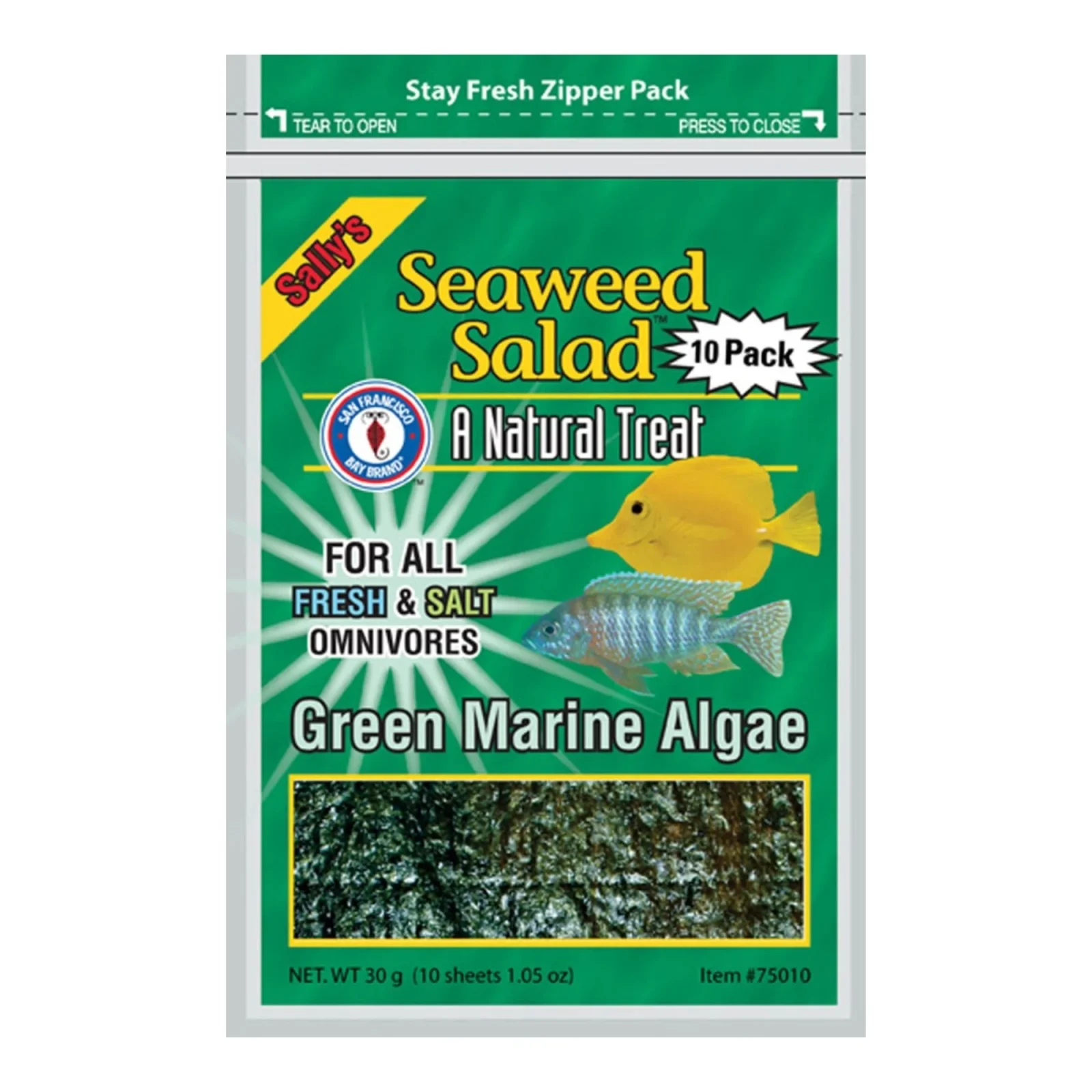 San Francisco Bay Brand Seaweed Salad Fish Food 30 g, 10 ct