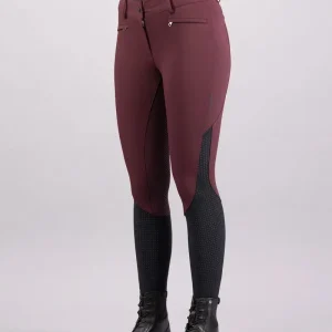 Euro-Star Riding Breeches ESAirflow FullGrip-Dark Berry, 38 in