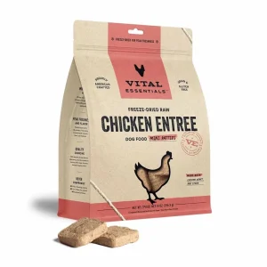 Vital Essentials Freeze-Dried Raw Chicken Entree Dog Food Mini Patties, 14 oz