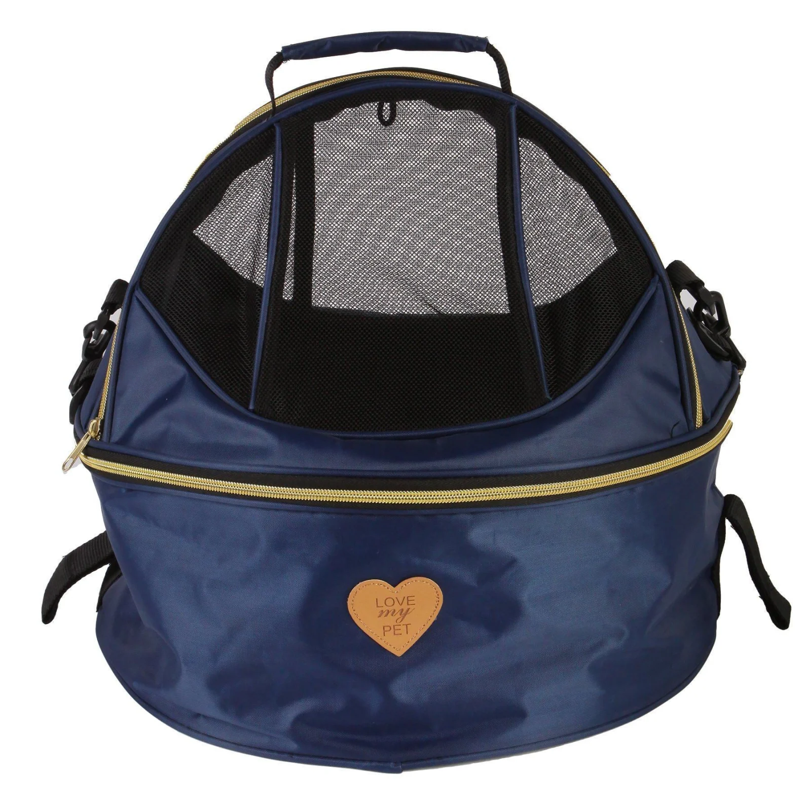 Pet Life ® 'Air-Venture' Dual-Zip Airline Approved Panoramic Circular Travel Pet Dog Carrier - Image 2