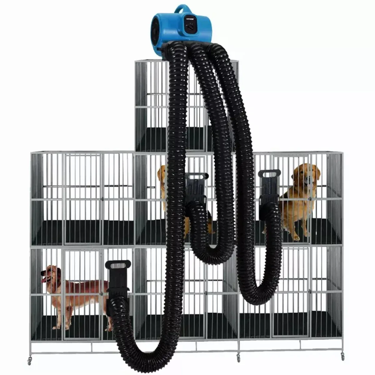 XPOWER X-430TF-MDK Professional 3 Speed Pet Grooming Dog Cage Dryer with Multi Drying Hose Kit, Timer & Filters - Image 2