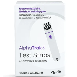 AlphaTRAK 3 Blood Glucose Diabetic Monitoring Test Strips for Cats, Dogs, & Horses (50 count)