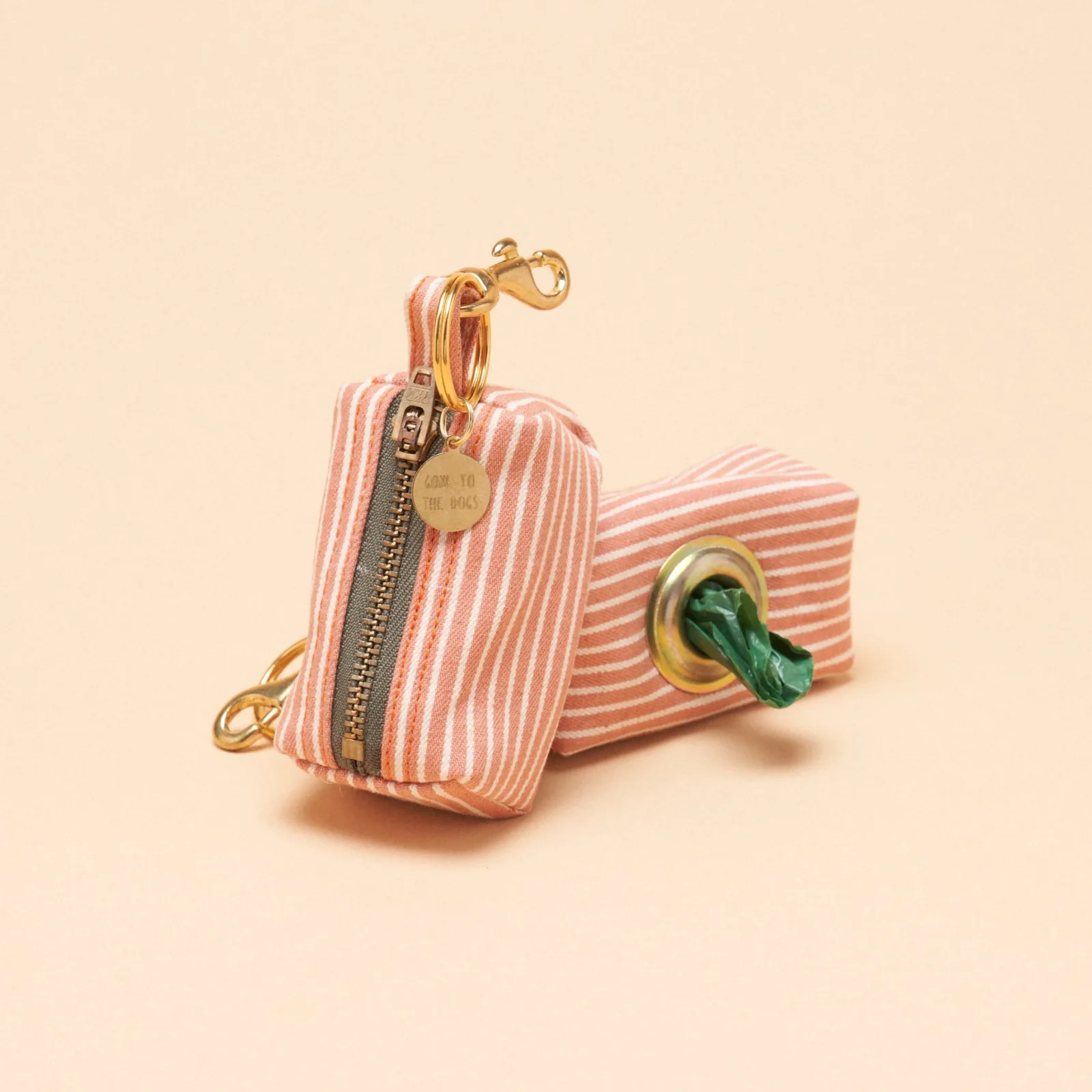 Riley Waste Bag Holder - Peach Stripe - Image 2