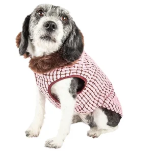Pet Life ® Luxe 'Beautifur' Box-Stitched Elegant Designer Mink Fur Dog Coat