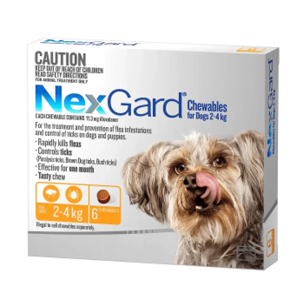 Boehringer Ingelheim Nexgard (Afoxolaner) (2 to 4 kg) Dog Tick & Flea Control Tablet (3 tablets)