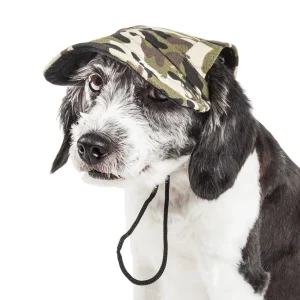 Pet Life ® 'Torrential Downfour' Camouflage UV Protectant Adjustable Fashion Dog Hat Cap