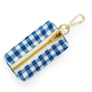 Lake Blue Gingham Waste Bag Holder