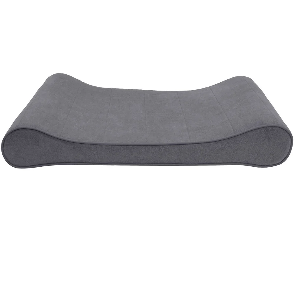 Furhaven Microvelvet Luxe Lounger Gel Top Pet Bed - Gray (Jumbo Plus)