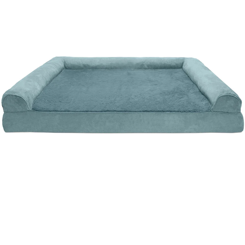 FurHaven Plush & Suede Pillow Sofa Pet Bed - Deep Pool (Jumbo)