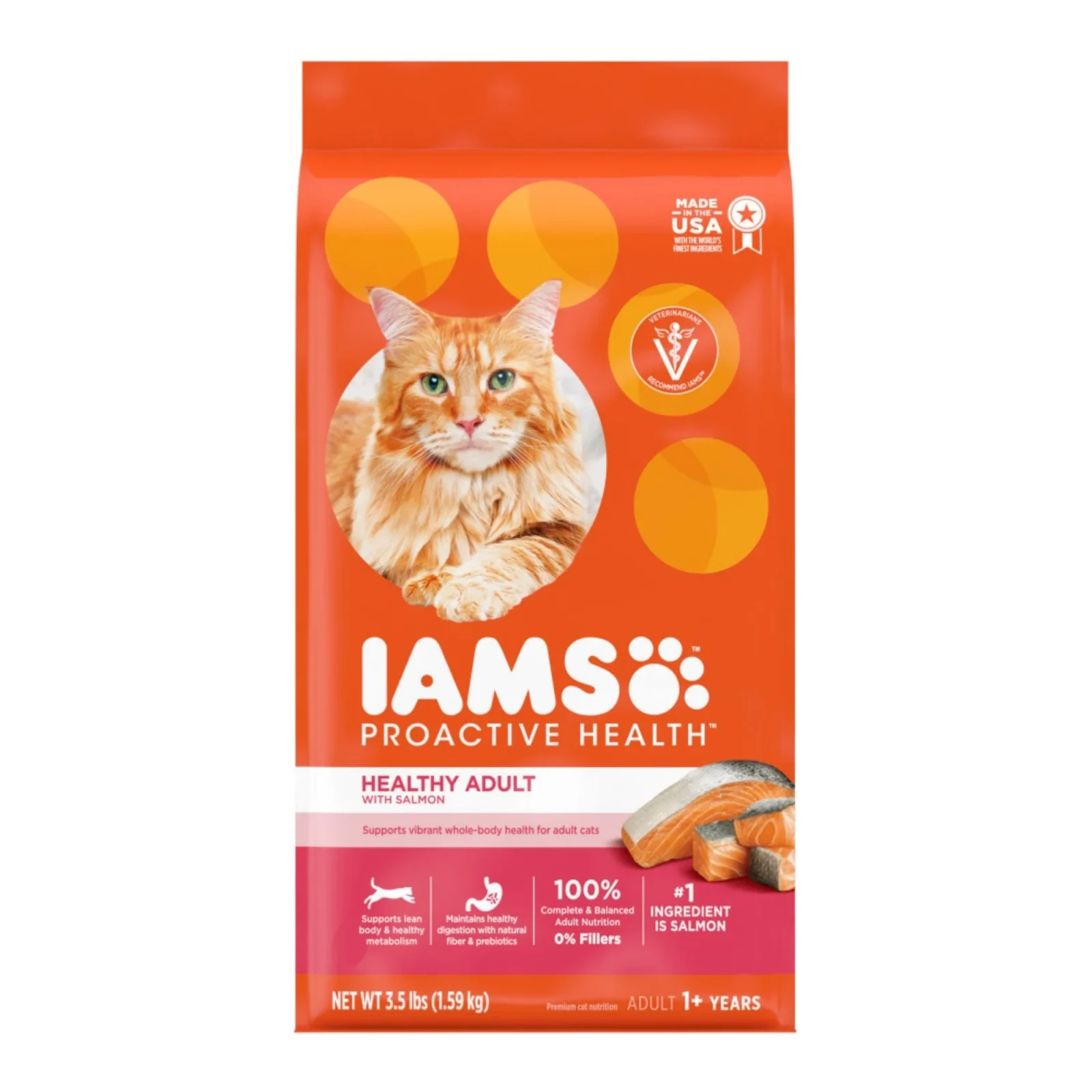 IAMS Proactive Health Adult Dry Cat Food Salmon, 3.5 lb
