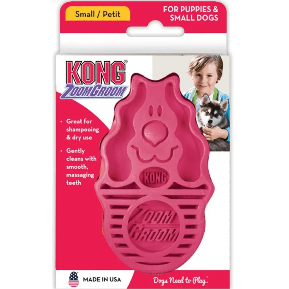 Kong Zoom Groom Raspberry Brush for Dogs - Image 2