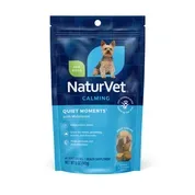 NaturVet Quiet Moments Calming Aid Plus Melatonin Supplement Soft Chews for Dogs