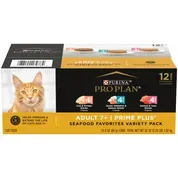 Purina Pro Plan Senior Adult 7+ Prime Plus Seafood Favorites Variety Pack Wet Cat Food
