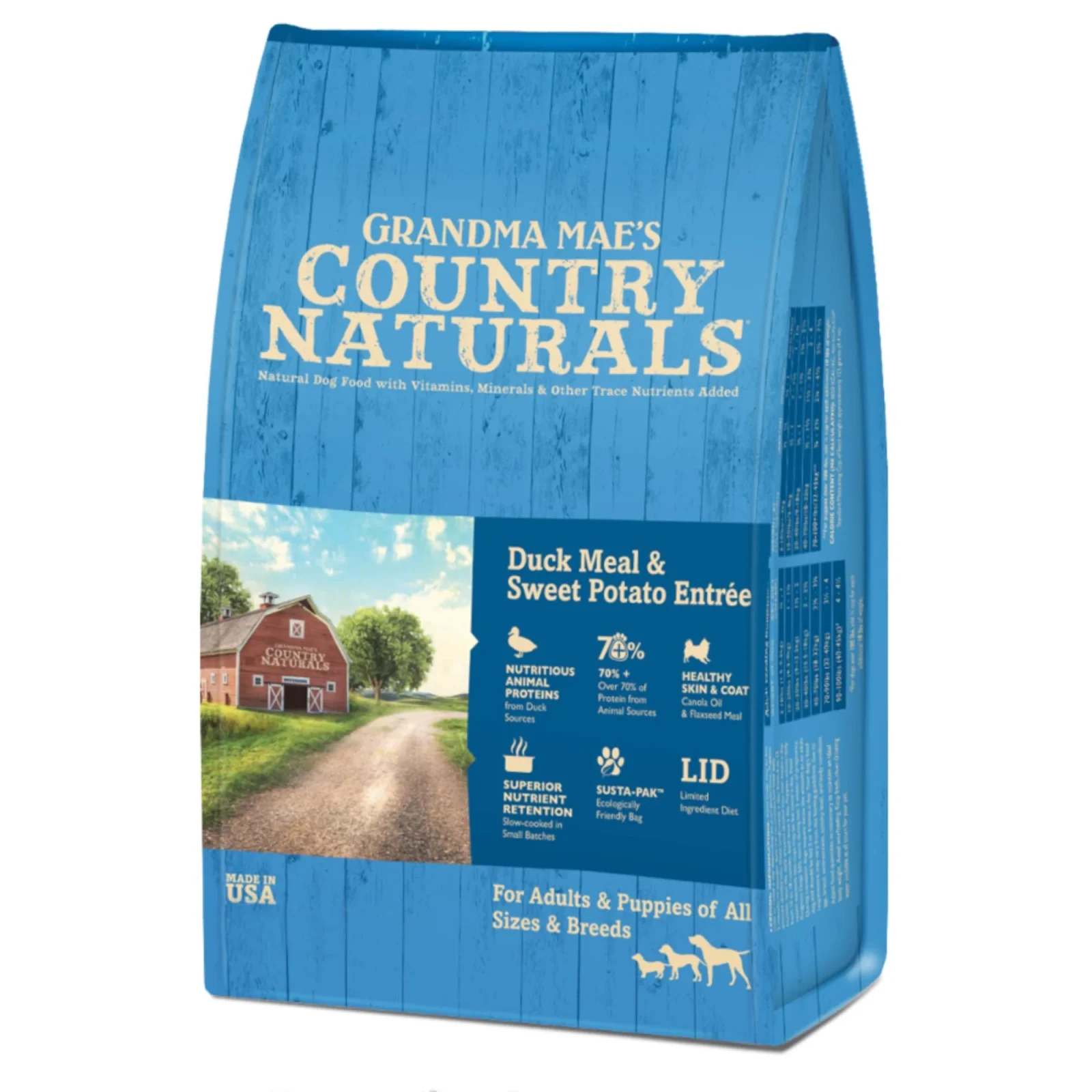 Grandma Mae's Country Naturals Dog Duck Meal & Sweet Potato Entree 24 lb