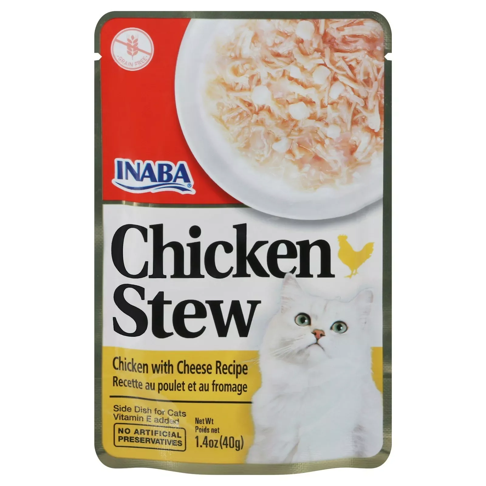 Inaba Chicken Stew Side Dish for Cats - Chicken and Cheese, 1.76 oz each, Case of 8