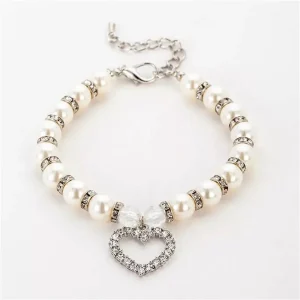 Heart and Pearl Necklace- White