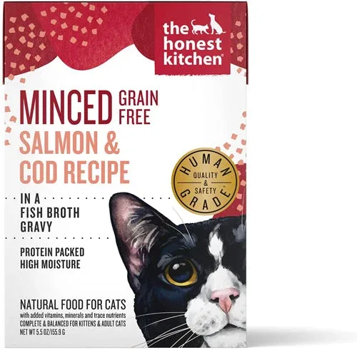 Honest Kitchen Cat Minced Salmon Cod, 5.5 oz each, Case of 12