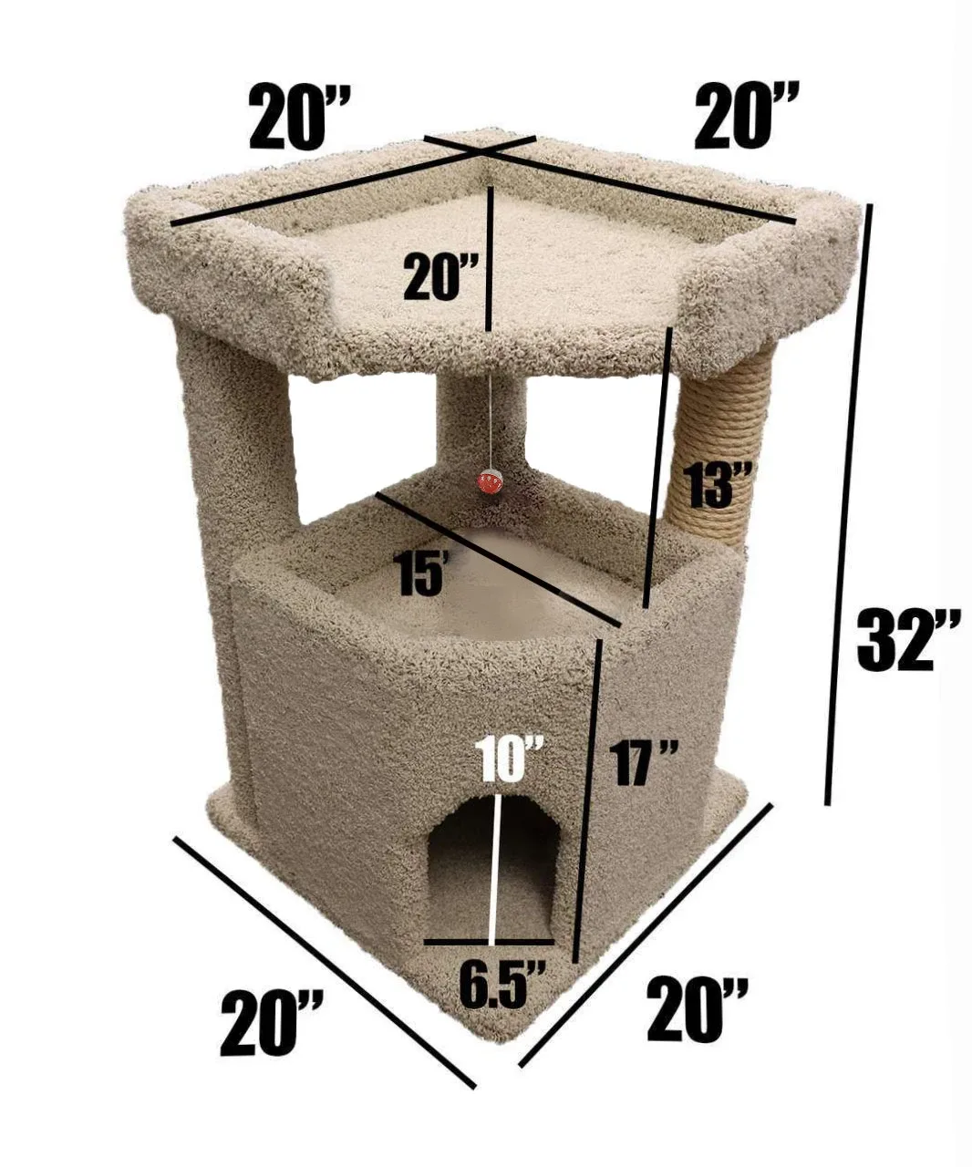 Premier Corner Roost Cat Tree — Solid Wood Multi-Level Tower for Large & Active Cats - Image 2