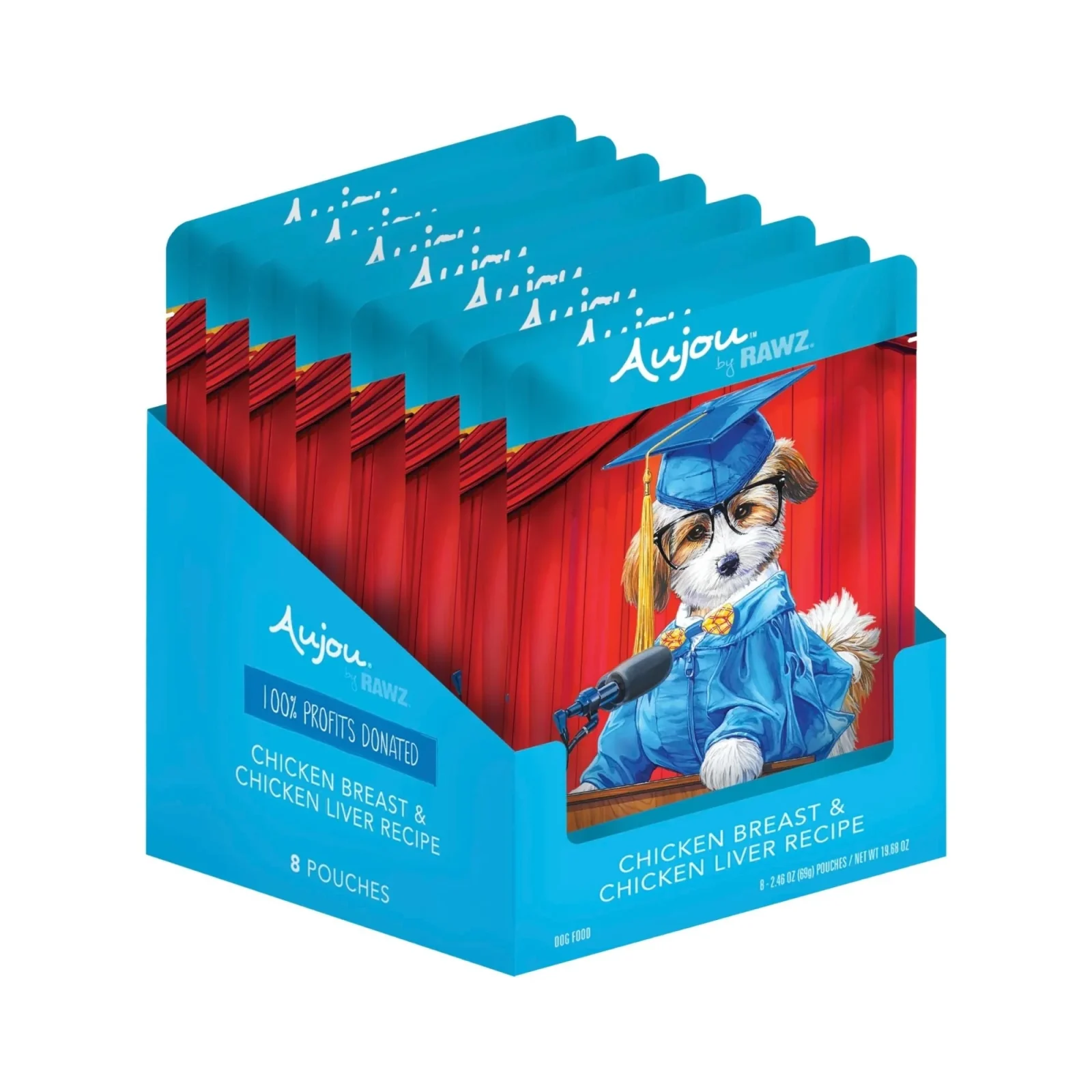 Rawz Aujou Dog Pouch Chicken Breast Chicken Liver 2.4oz. (Case of 8) - Image 2