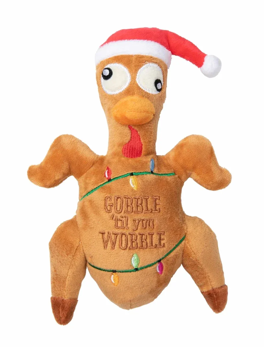 FuzzYard Gobble Til You Wobble Turkey Plush Dog Toy - Image 2