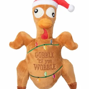 FuzzYard Gobble Til You Wobble Turkey Plush Dog Toy