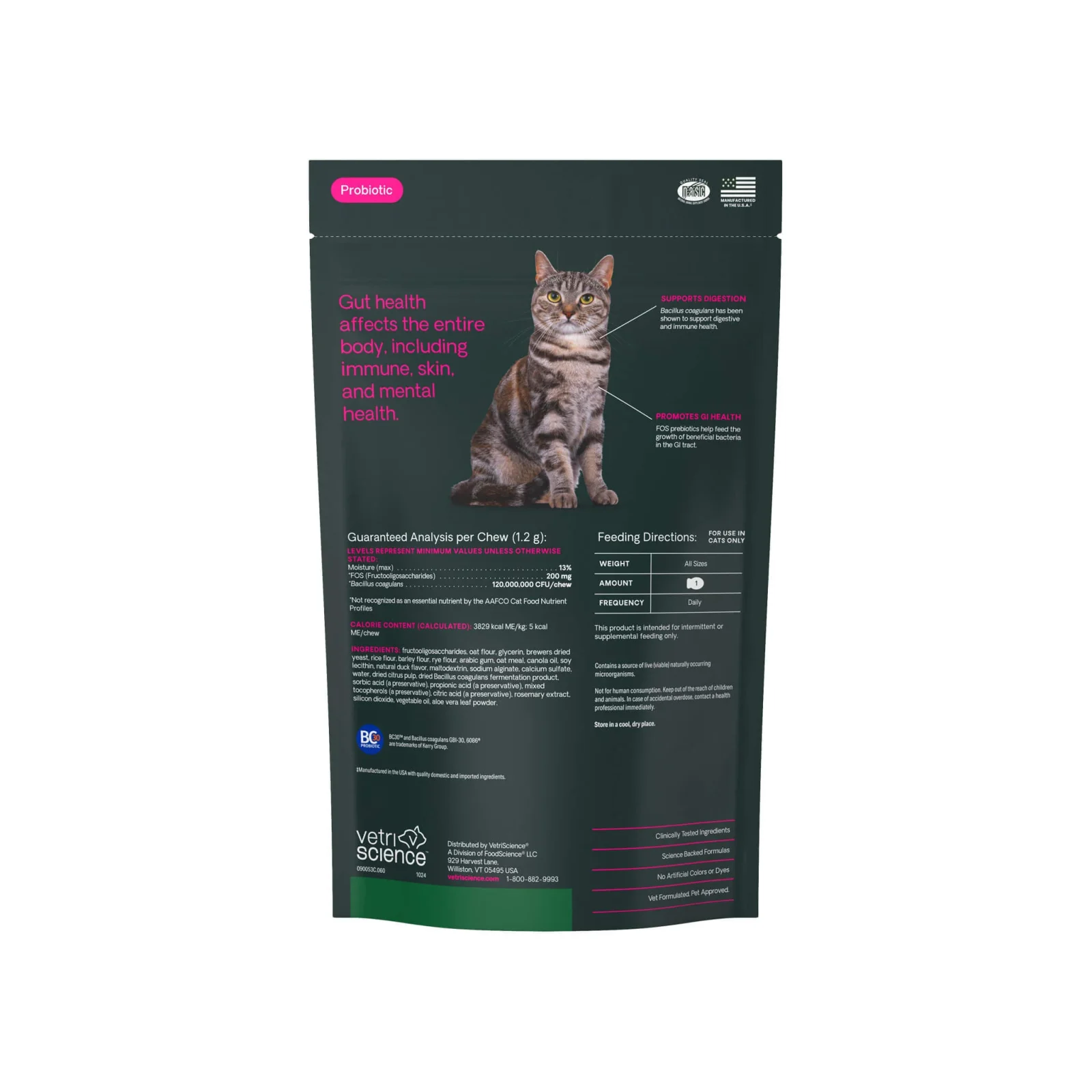 VetriScience Probiotic Gut Health Supplement for Cats - Image 2