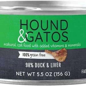 Hound and Gatos Cat Grain-Free Duck and Liver, 5.5 oz each, Case of 24