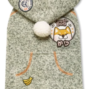 Touchdog ® Hippie Embellished Sleeveless Pompom Hooded Fashion Dog Sweater