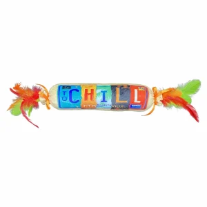 Multipet Margaritaville License to Chill Cat Kicker with Feathers 18 in