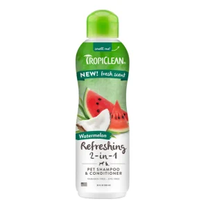 TropiClean Refreshing 2-in-1 Pet Shampoo and Conditioner Watermelon, 20 oz
