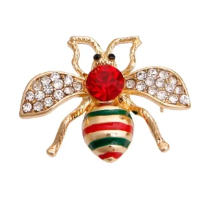 GG Red Crystal Bee Brooch by Bark Fifth Avenue
